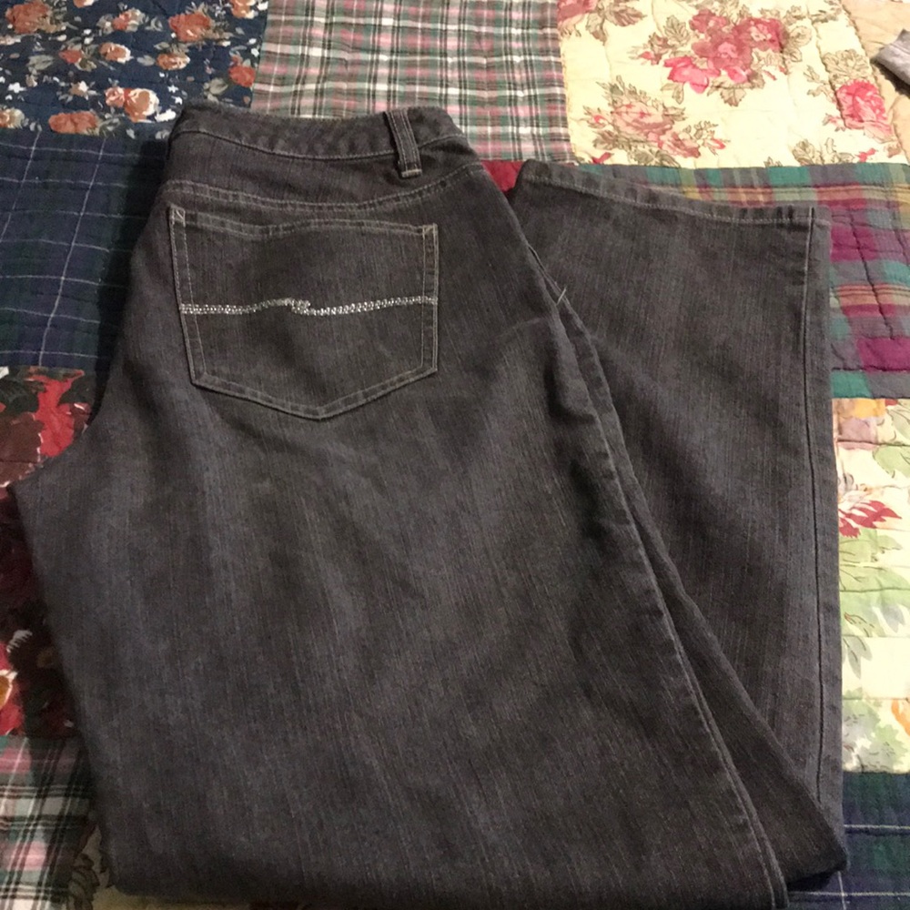 Talbots dark gray jeans.